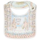 Ivory & Blue Ballet de Paris Baby Bib, 1, hi-res
